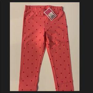 Coral polkadot leggings